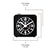 MARATHON Mini Non-Ticking Analog Alarm Clock with Auto Blacklight, Black/Black - Silent Smooth Sweep - Alarm & Snooze Functions - Two AAA Batteries Included