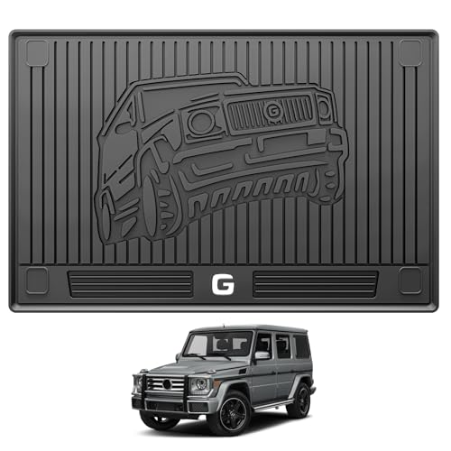 3W Cargo Liner Fit for 2019-2024 2025 Mercedes-Benz G Class G500/G550/G580/AMG G63 SUV TPE All Weather Custom Fit Trunk Mat, Black 3. G Class|19-25|Cargo liner