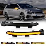 D-Lumina Sequential LED Side Mirror Turn Signal Lights Smoked Lens for VW Golf 7 MK7 MK7.5 7.5 VII GTI R GTD Jetta Sportsvan Touran, Dynamic Indicator Mirror Marker Blinker Light Lamp, Pack of 2