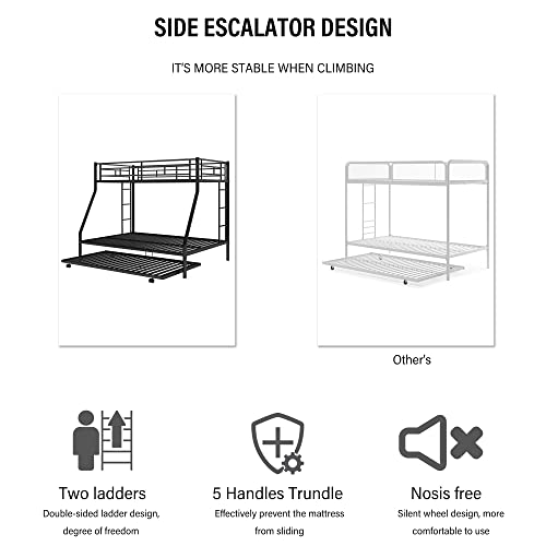 image for Merax Twin Over Full Triple Bunk Bed with Trundle:Triple Bunk Beds, St