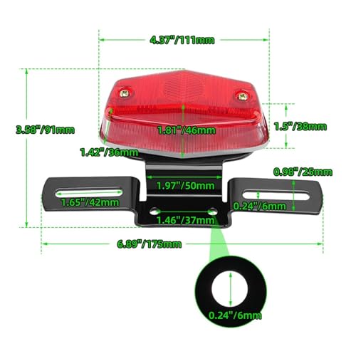 Feu arrière de moto LED Harley Bobber Chopper avec support de plaque - 4