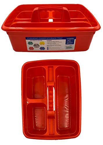 Organizador de limpieza con asas para limpieza (rojo)