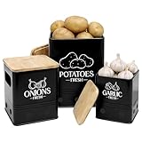 BAODBF 3er Set Kartoffel Aufbewahrungsbox,Stapelbare Kartoffelbox mit...