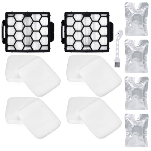 Image of Filter Replacement for Shark UV900 UV950 Pet Performance Lift-Away DuoClean PowerFins Upright Vacuum, 2 HEPA +4 Foam Felt Filters+4 Odor Neutralizer Cartridges, Part #XFFK602UKT, XHF320