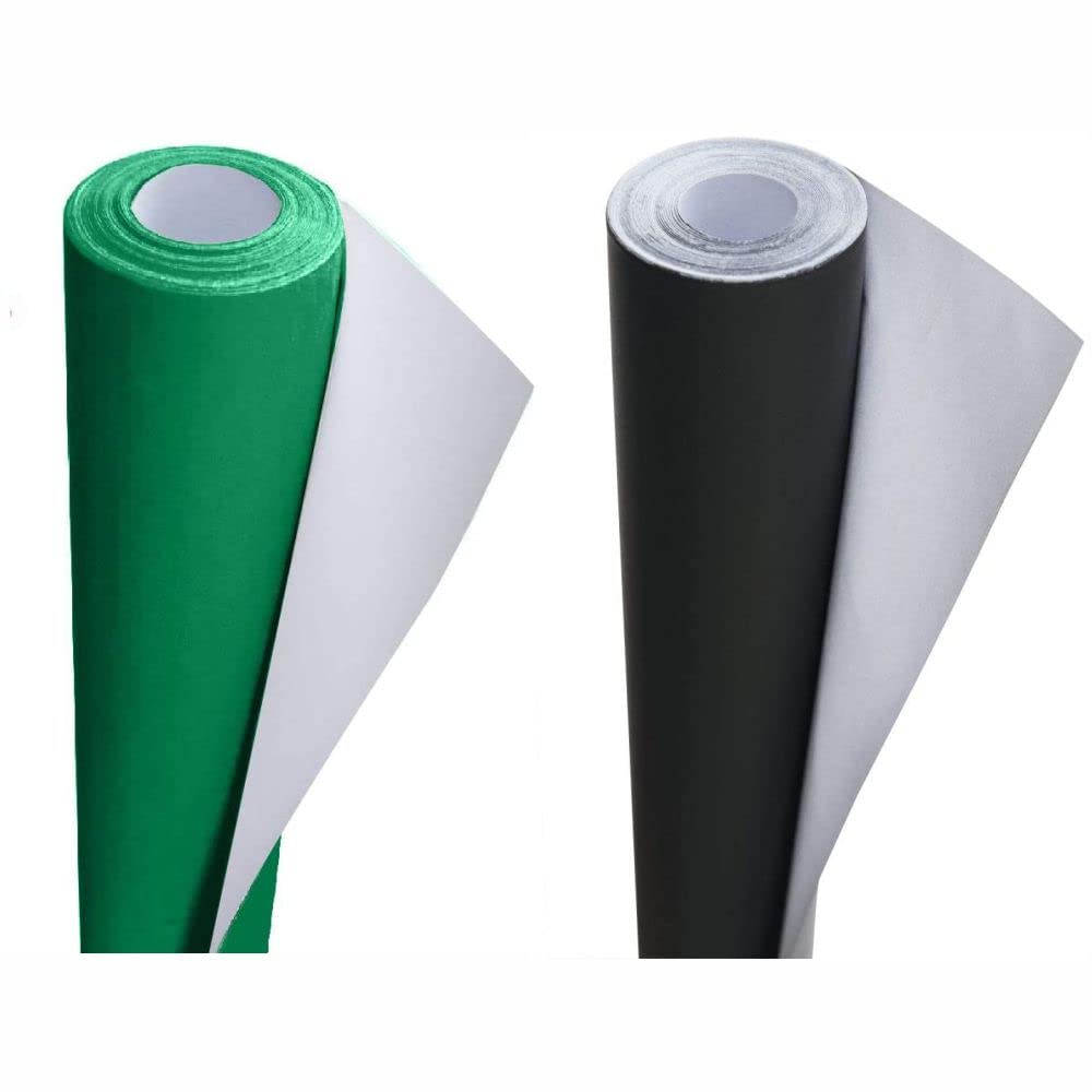 3 Ace Crafts Pack of 2 Display Poster Paper Roll-10M Perfect Ideal for Wrapping, Packing, Wrap Birthday Gifts, Table Runner, Covering, Parcel, School Board -76cm Wide Approx โ Emerald Green & Black โ image 1