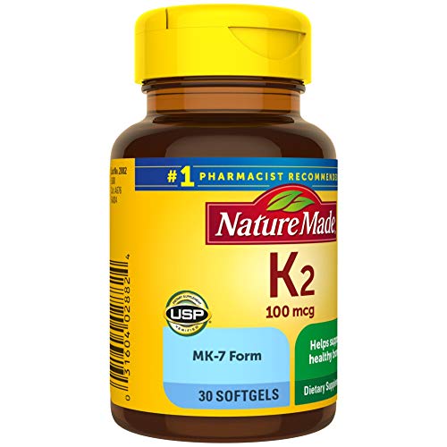 Vitamin K2 100 Mcg Softgels, 30 Count For Bone Health #TOP6