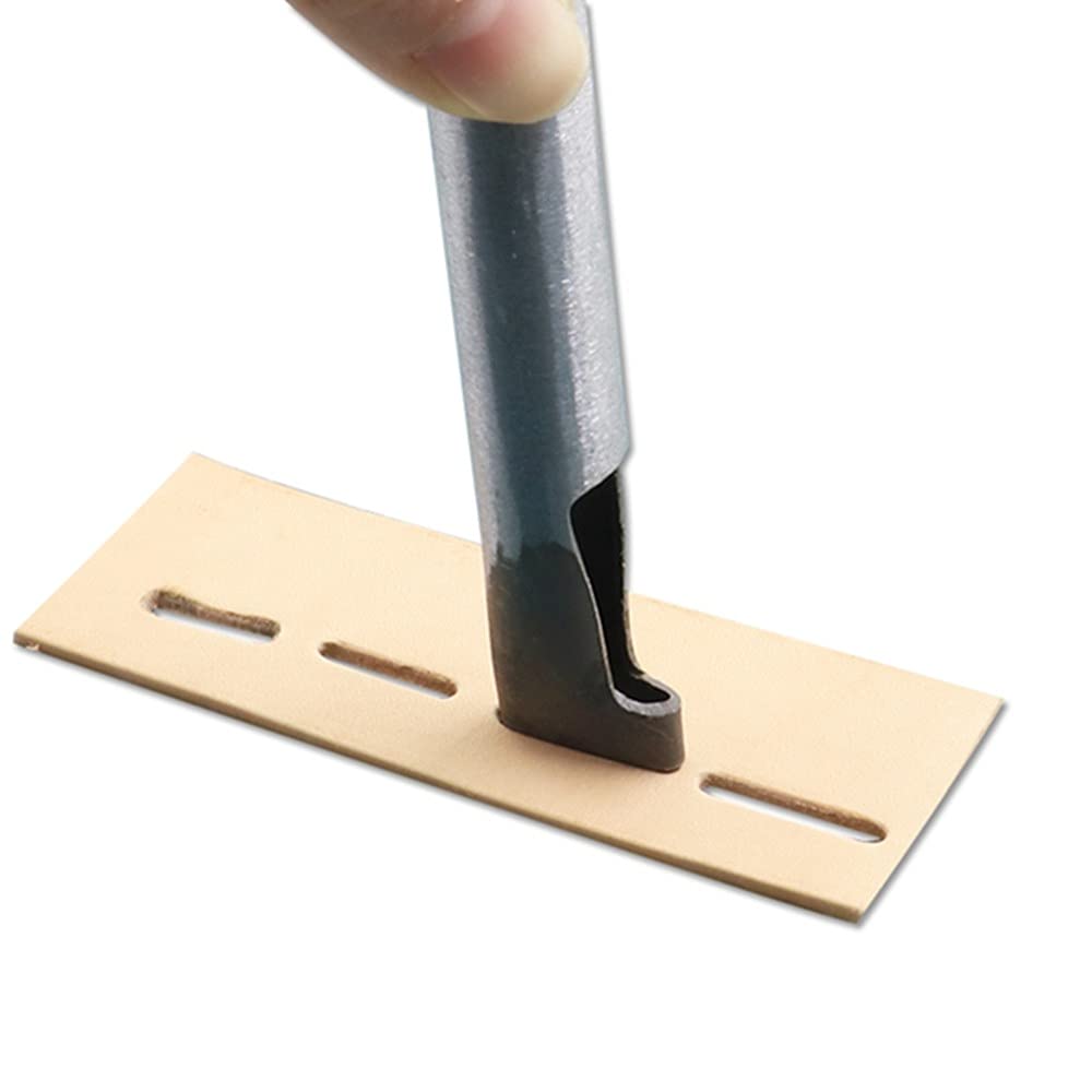 1 szt.Szerokość 3mm skórzany owalny kształt dziurkacz owalny kąt rozstawienie paska narzędzia do dziurkowania DIY Craft skórzany dziurkacz narzędzie do wiercenia otworów, 13mm X 3mm
