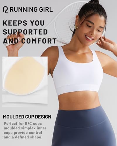 Image of RUNNING GIRL Sports Bra for Women High Support, Molded Cup High Impact Sports Bras with Sewn in Pads Workout Running Bra