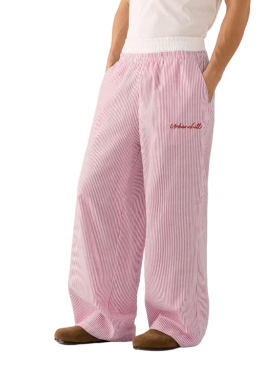 ZAFUL Men's Striped Baggy Pants Casual Lounge Loose Flare Graphic Wide Leg Long Pants wieh Pocket