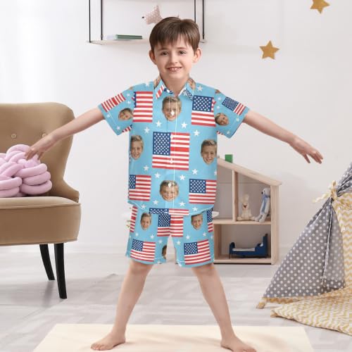 Image of 3T Toddler Boy Shorts Set Teal Hawaiian Button Down Shirts Summer Outfits for Little Boy