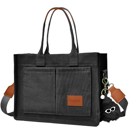 13.4" Gosect Women's Canvas Multi-Pocket Convertible Tote & Crossbody Shoulder Bag (2 Colors) - image 1