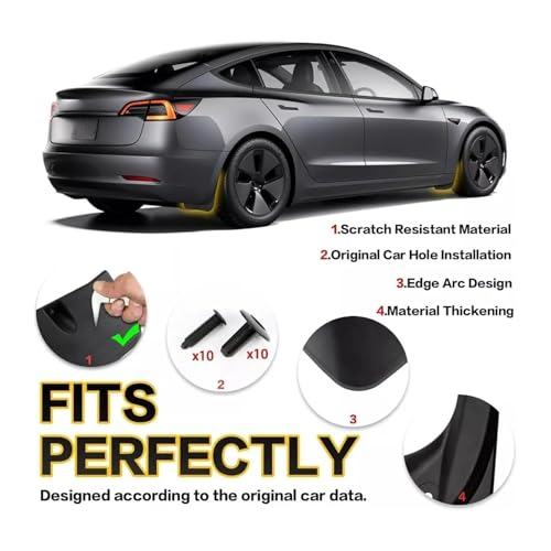 Accessoires de garde-boue Tesla modèle Y 3 Highland : kit de protection originale en TPE