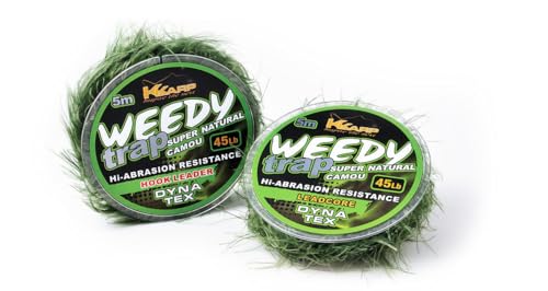  Il Weedy Trap Hook Leader della K-Karp Non ha rivali in Quanto a mimetismo. RESO Sempre Gratuito Trecciato Dyna Tex Weedy Trap Hook Leader