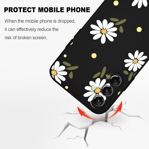 LEECG for Samsung Galaxy S26 Case, Slim Thin Soft Touch Flowers Pattern Design Phone Cover for Galaxy S26 6.3 inch, Daisy Black by LEECG - Used condition - Image 5