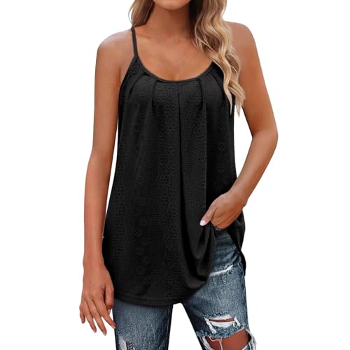 Minetom Tank Top Damen Sommer Spaghetti Oberteile Longshirt Ärmellose Cami...
