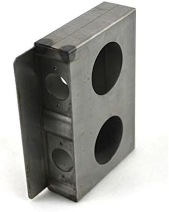 USA Premium Store Gate Lockbox Double Hole Weldable Steel 6 7/8" x 4 1/2" x 1 1/2" Unpainted