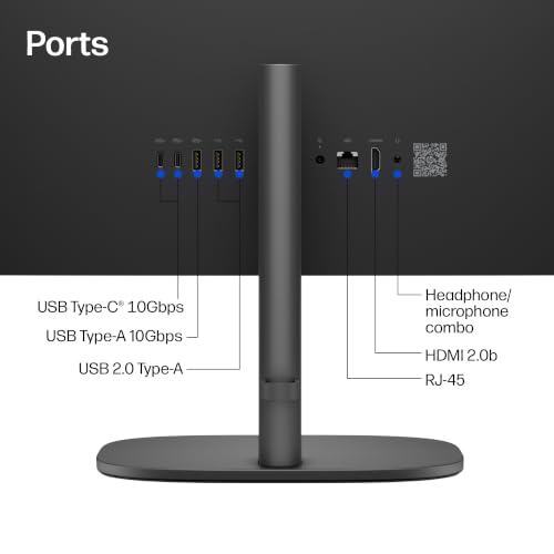 Image of HP OmniStudio 23.8 inch All-in-One Desktop PC, FHD Display, AMD Ryzen AI 3 30, 8 GB RAM, 512 GB SSD, AMD Radeon Graphics, Windows 11 Home, Jet Black, 24-cv0420 (2026)