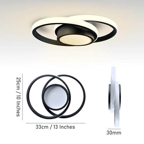 Image of Smartway Upbeat 32W Modern LED Ceiling Light | 3 Color Mode (Warm, Cool & Natural White) | Metal Decorative Lamp for Office, Home, Bedroom, Living Room & Dining | 1 Year Warranty (Round)