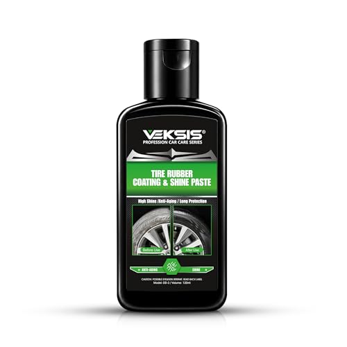 Veksis Tire Rubber Coating & Shine Paste – 100ml Ceramic Tire Coating for Cars, Restores Faded Rubber, UV Protection, Non-Greasy Matte Finish, Long-Lasting Tire Shine, Travel Size for Trucks SUVs RVs