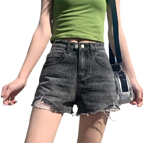 Amazon デニムパンツ レディース デニム ゆったり 大きいサイズ ショートパンツ カジュアル ハイウエスト 短パン ホットパンツ 美脚 スリム 春夏 ダメージデザイン 裾きりっぱし 可愛い おしゃれ ショートパンツ 通販