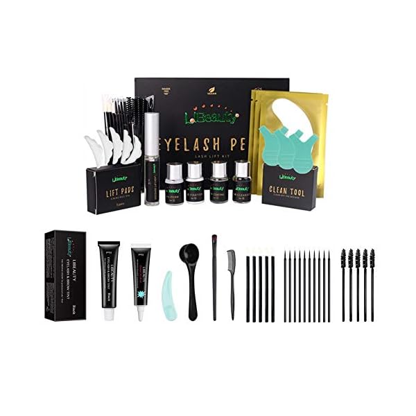 Libeauty Eyelash Lift and Color Kit Brow Lamination with Black Lash Perm Quick Lifting & Voluminous Coloring with Complete Tools DIY Use at Home & Salon Supplies