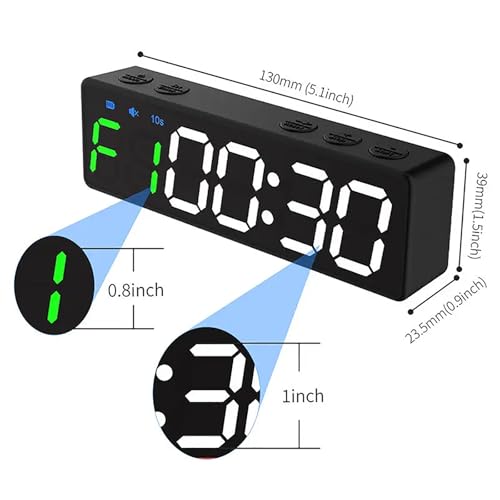 Reloj cronómetro digital de pared para gimnasio con pantalla LED miniatura 5