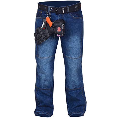 Image of RAC3 Original Mens Motorbike Protective Armoured Lining Denim Jeans Trousers (W34'' X L34'') Blue