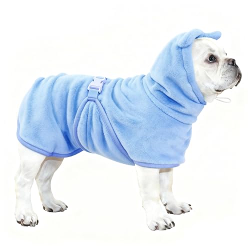 Mosucoirl Hund Bademantel Mantel,Haustierhandtuch Mikrofaser Hundebadetuch saugfahig Badetuch Hund Schnell Trocknend Verstellbar Hunde Bademantel Kapuze Baumwolle