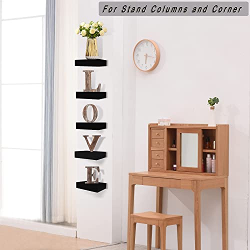 Hao Small Floating Shelf 6 Inch Wall Mounted Mini Hanging Display Shelves For Living Room Bedroom Bathroom Set Of 3 Black #TOP3
