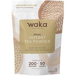 Waka Instant Black Tea Mix, Classic Unflavored and Unsweetened, 4.5 oz | 100% Tea Powder, Makes up to 200 Cups or 50 Quarts, No Steeping or Brewing, No Additives, Hot or Iced
