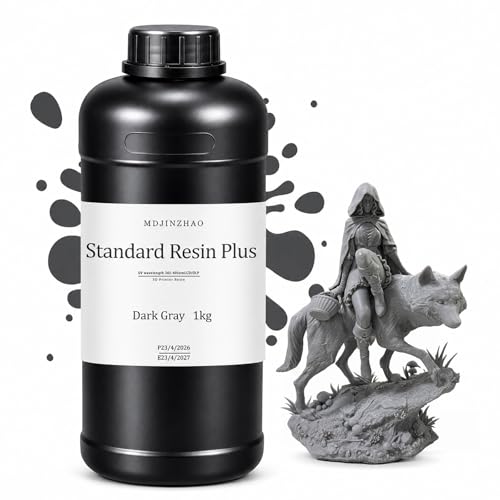 MDJINZHAO Standard 3D Printer Resin,High Precision & Fast Curing for LCD/DLP/SLA 3D Printing，1000g，Dark Gray