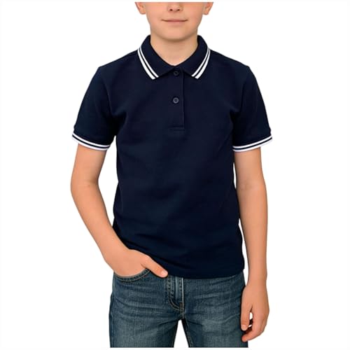 Blue Girls Polos Short-Sleeve Active Performance Polo Shirts School Polo Shirt Children Girls Plain School Uniform Summer Tee Tops 9-10 Years