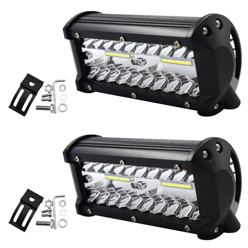 Vegena LED Arbeitsscheinwerfer,2 Stück Zusatzscheinwerfer,120W,12V/24V, 6000k Wasserdicht Rückfahrscheinwerfer,Offroad Flutlicht,Led scheinwerfer Für SUV Traktor,Auto,Offroad