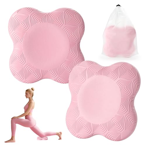 Lumuka 2 Packs Yoga Knee Pads Mat Set - Extra Thick Foam Kneeling Pad Cushion for Knees, Elbows, Wrists, Head - Yoga Essentials for Women Men, Non-Slip Pilates, Meditation, Floor Workouts