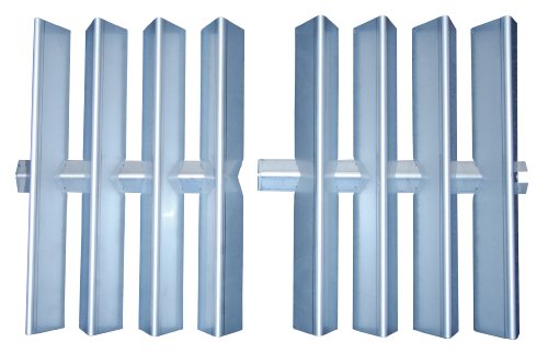 Music City Metals 98982 Stainless Steel Heat Plate Replacement for Select Weber Gas Grill Models, 15.875 by 26-Inch, Set of 2