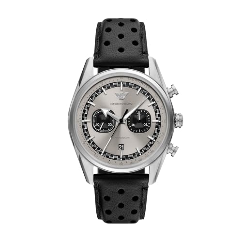 Image of Emporio Armani Black Quartz Leather Watch AR11677