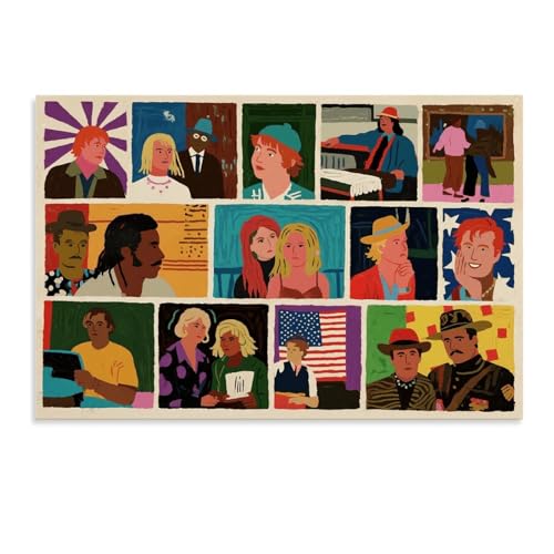 Colorful Character Collage Retro Canvas (5) Wall Art Poster Bedroom