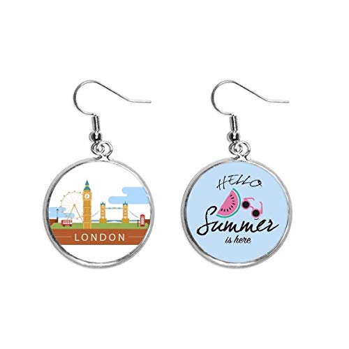 Pendientes de sandía con el London Eye de Inglaterra para tus paseos y terrazas de verano
