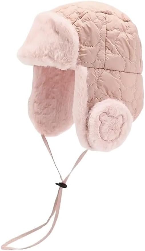 Kid's Hats Winter for 1-5Y Boys' and Girls Plush Lei Feng Warm Ear Protective, Cute Thick Windproof Pullover