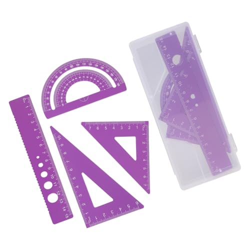 Aluminum Geometry Tool Set with Edges & Lightweight Design for Academic Math Supplies Anti Bend Rulers for Students