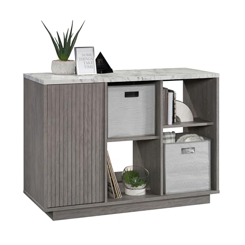 Jenvor Accent Storage Cabinet Gray - Engineered Wood Media Storage Console With Two Adjustable Shelves, Built-In Cord Management, Easy Assembly, 47.17"L x 19.45"W x 33.54"H For Living Room Entryway