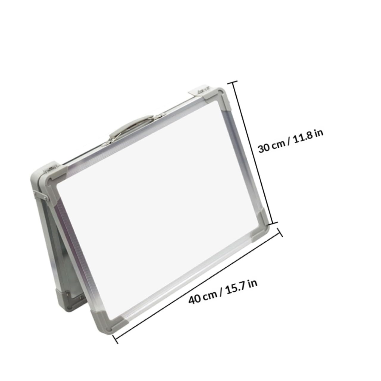 ifundom Lavagna Magnetica Bianca da Tavolo Pieghevole, Mini Lavagna Cancellabile a Secco Bifacciale Supporto Portatile per Ufficio e Casa, Bacheca Leggera per Appunti e Promemoria