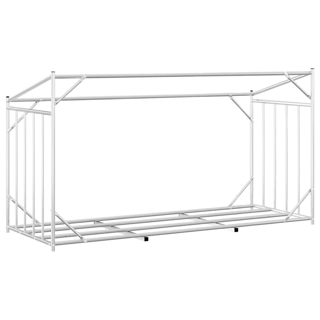 Estantería para leña de acero galvanizado con protección contra la lluvia, 200,5 x 80,5 x 110,5 cm, para guardar leña y leña exterior, con cubierta impermeable