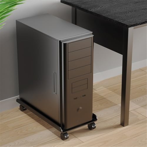 Soporte para CPU metálico resistente con ruedas giratorias para PC, móvil y estable para alfombra, accesorios para torre de PC para gaming miniatura 4