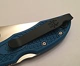 Matte Black Titanium Pocket Clip for Spyderco Delica 4 C11PBK Knife Tip Up Position