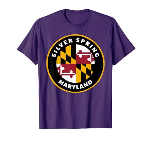 Silver Spring Maryland MD Flag Badge Roundlet Souvenir T-Shirt