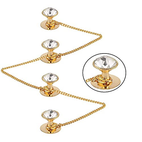 Brass White Designer Kurta Buttons with Chain for Men and Women