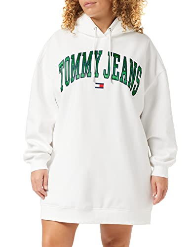 Tommy Hilfiger Robe à Capuche avec Logo Tjw Collegiate Pull, Ecru, L Femme