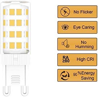 Huoqilin G9 Led Bulbs,5W 470Lm Warm White 3000K, 40W Halogen Light Bulbs Equivalent,Energy Saving,Pack of 6