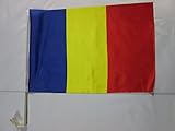 Material : Poliester 100D AZ FLAG Bandera de Coche de Rumania 45x30cm - BANDERINA para Auto RUMANA 30 x 45 cm